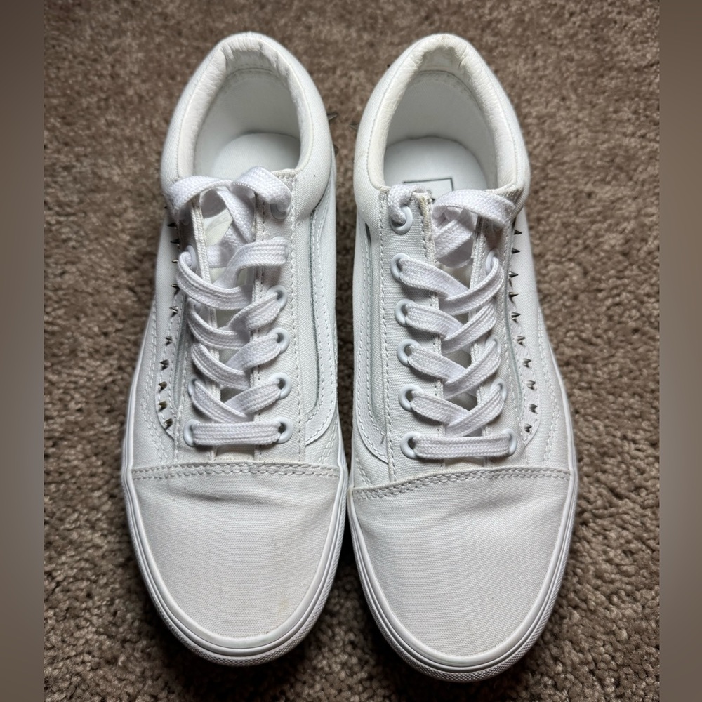 Vans Women's White Platform Sneakers - Picture 2 of 9